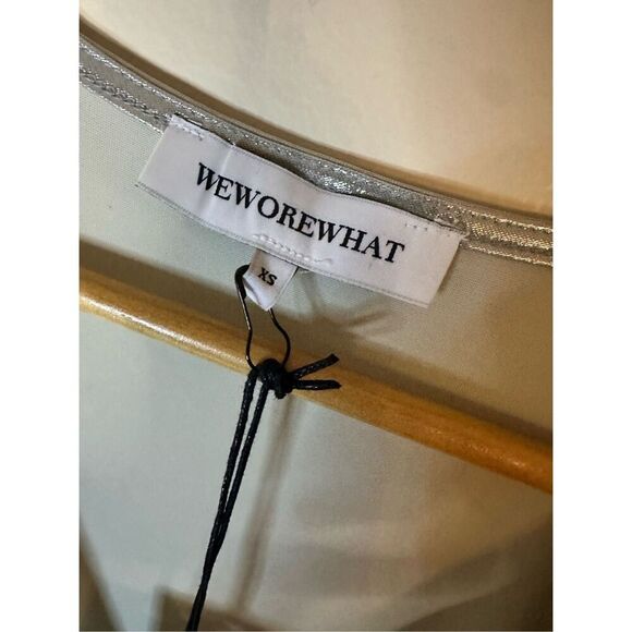 We Wore What Silver Asymmetrical Cutout Dress Size XS New - Picture 6 of 8